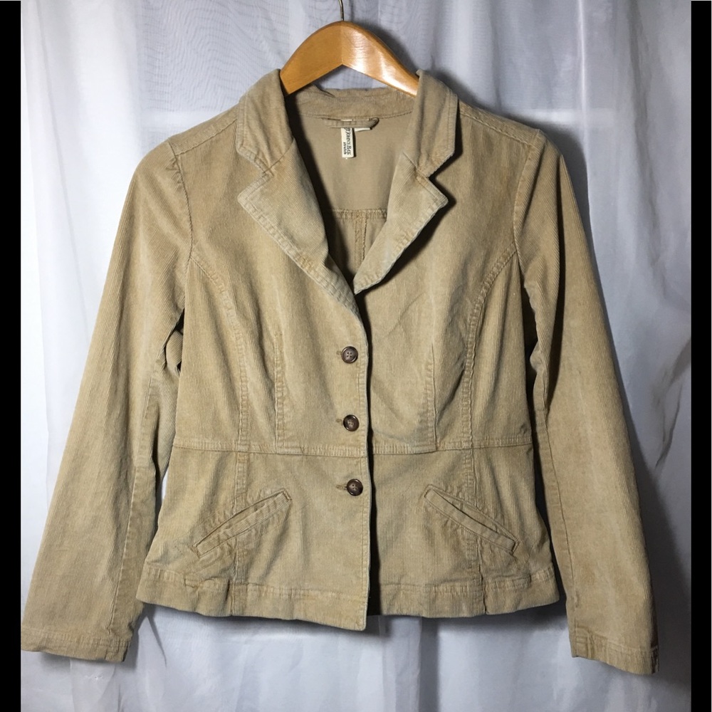 St Johns Bay Tan Corduroy Blazer Size Medium